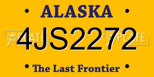 4JS2272 Alaska License Plate