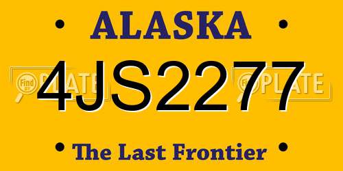 4JS2277 Alaska License Plate