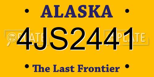 4JS2441 Alaska License Plate