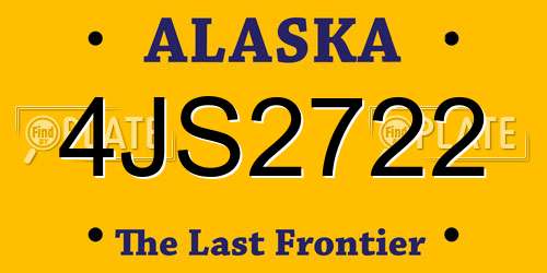 4JS2722 Alaska License Plate