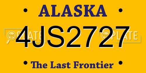 4JS2727 Alaska License Plate