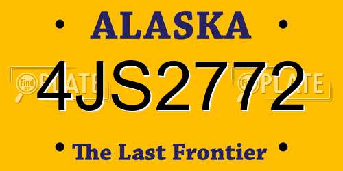 4JS2772 Alaska License Plate