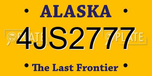4JS2777 Alaska License Plate