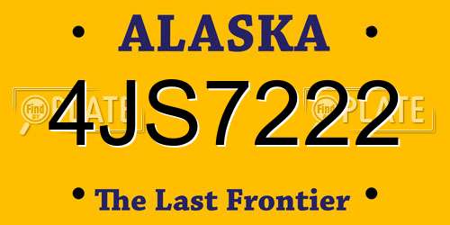 4JS7222 Alaska License Plate