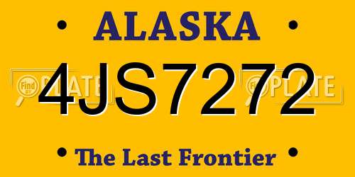 4JS7272 Alaska License Plate