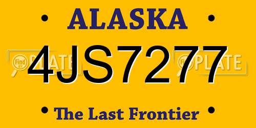 4JS7277 Alaska License Plate