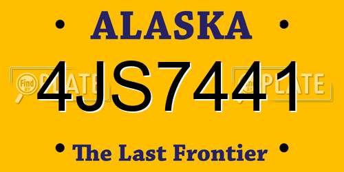 4JS7441 Alaska License Plate