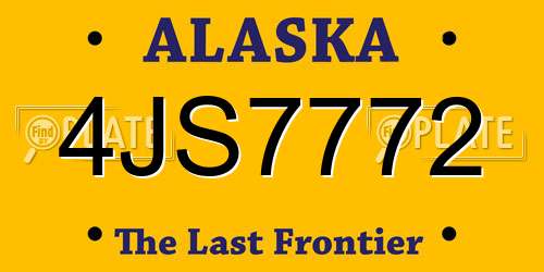 4JS7772 Alaska License Plate