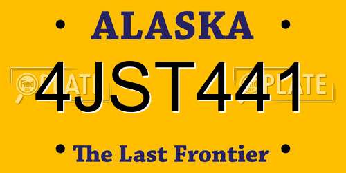 4JST441 Alaska License Plate