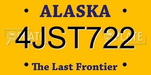 4JST722 Alaska License Plate