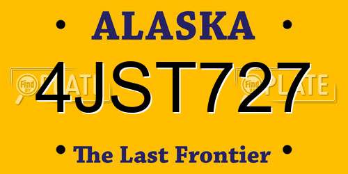 4JST727 Alaska License Plate
