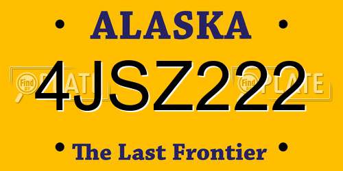 4JSZ222 Alaska License Plate