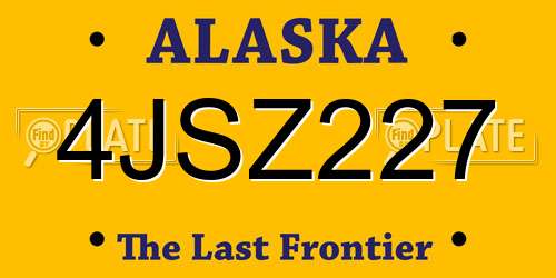 4JSZ227 Alaska License Plate