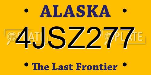 4JSZ277 Alaska License Plate