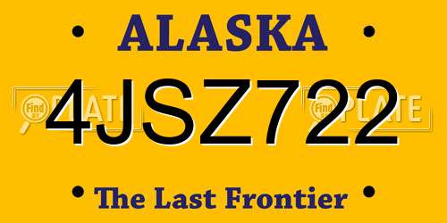 4JSZ722 Alaska License Plate