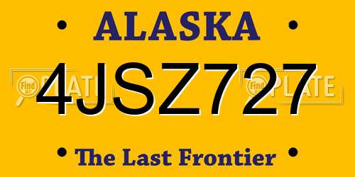 4JSZ727 Alaska License Plate