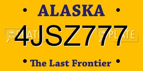 4JSZ777 Alaska License Plate