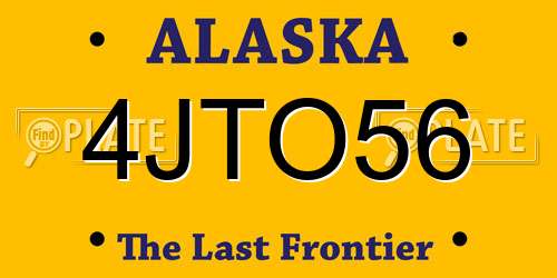 4JTO56 Alaska License Plate
