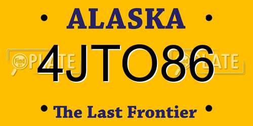 4JTO86 Alaska License Plate