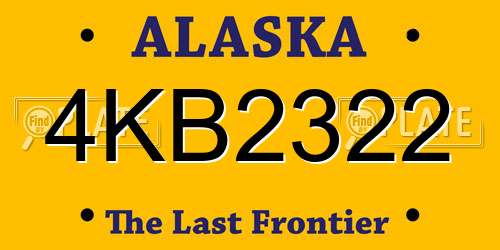 4KB2322 Alaska License Plate