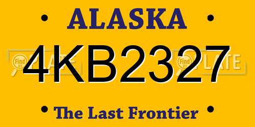 4KB2327 Alaska License Plate