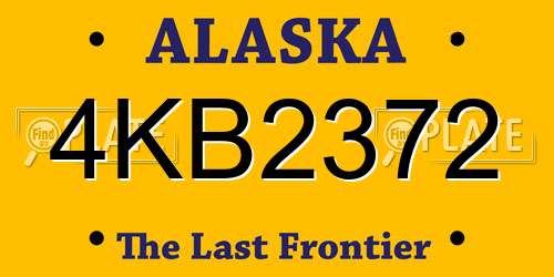 4KB2372 Alaska License Plate