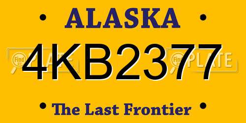 4KB2377 Alaska License Plate