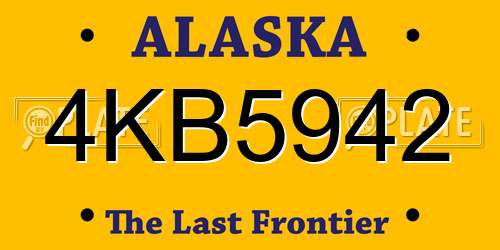 4KB5942 Alaska License Plate