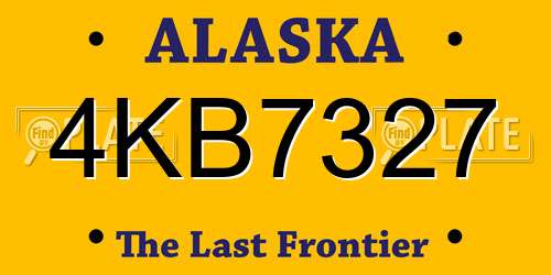 4KB7327 Alaska License Plate