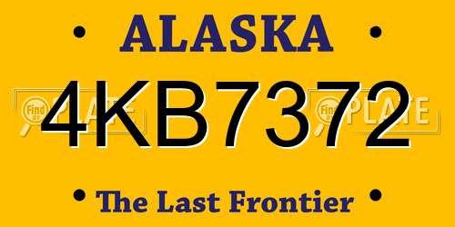 4KB7372 Alaska License Plate