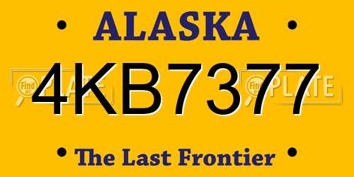 4KB7377 Alaska License Plate