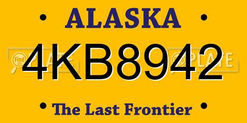 4KB8942 Alaska License Plate