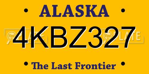 4KBZ327 Alaska License Plate