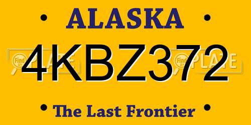 4KBZ372 Alaska License Plate