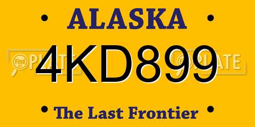 4KD899 Alaska License Plate