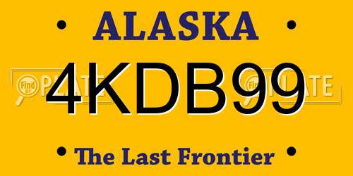 4KDB99 Alaska License Plate