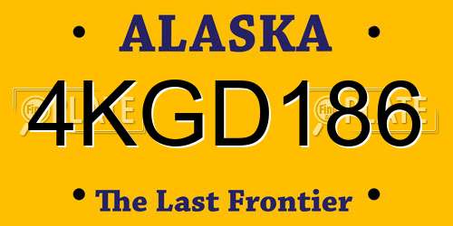 4KGD186 Alaska License Plate