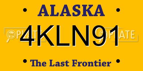 4KLN91 Alaska License Plate