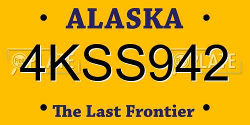 4KSS942 Alaska License Plate