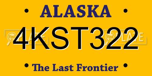 4KST322 Alaska License Plate
