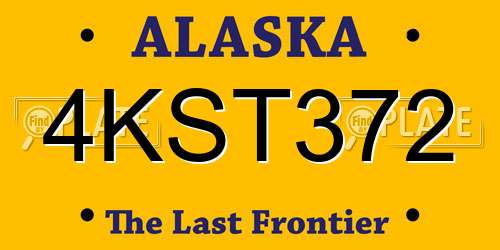 4KST372 Alaska License Plate