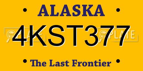 4KST377 Alaska License Plate