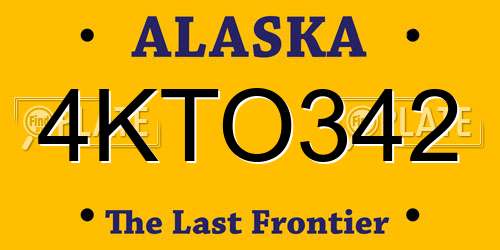 4KTO342 Alaska License Plate