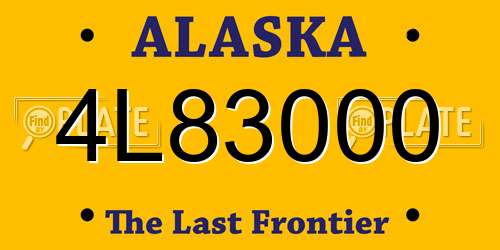 4L83000 Alaska License Plate