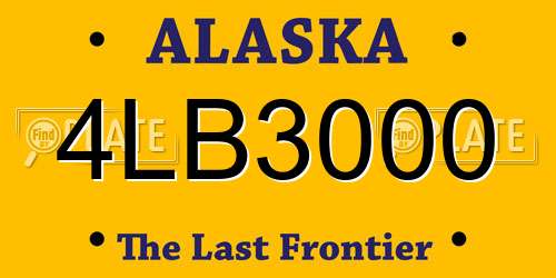 4LB3000 Alaska License Plate