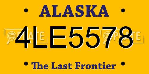 4LE5578 Alaska License Plate