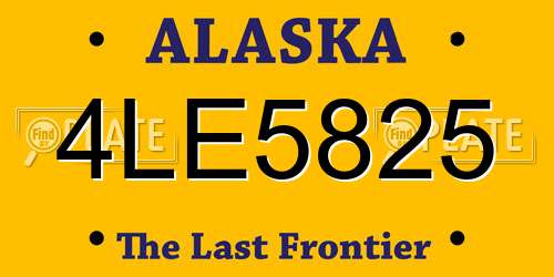 4LE5825 Alaska License Plate