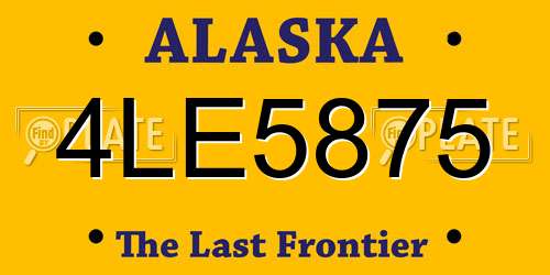 4LE5875 Alaska License Plate