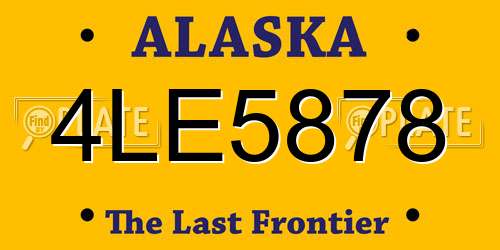 4LE5878 Alaska License Plate