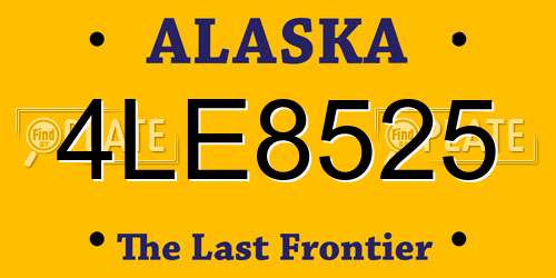 4LE8525 Alaska License Plate